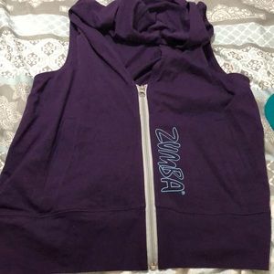 Zumba no sleeve hoodie jacket Purple M